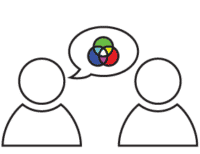 discussing color icon