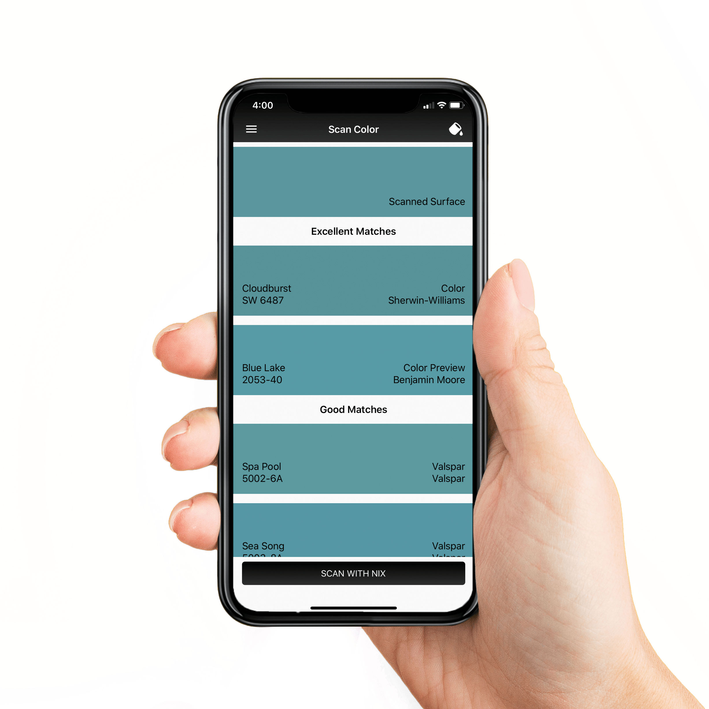Nix Color Sensor App in use