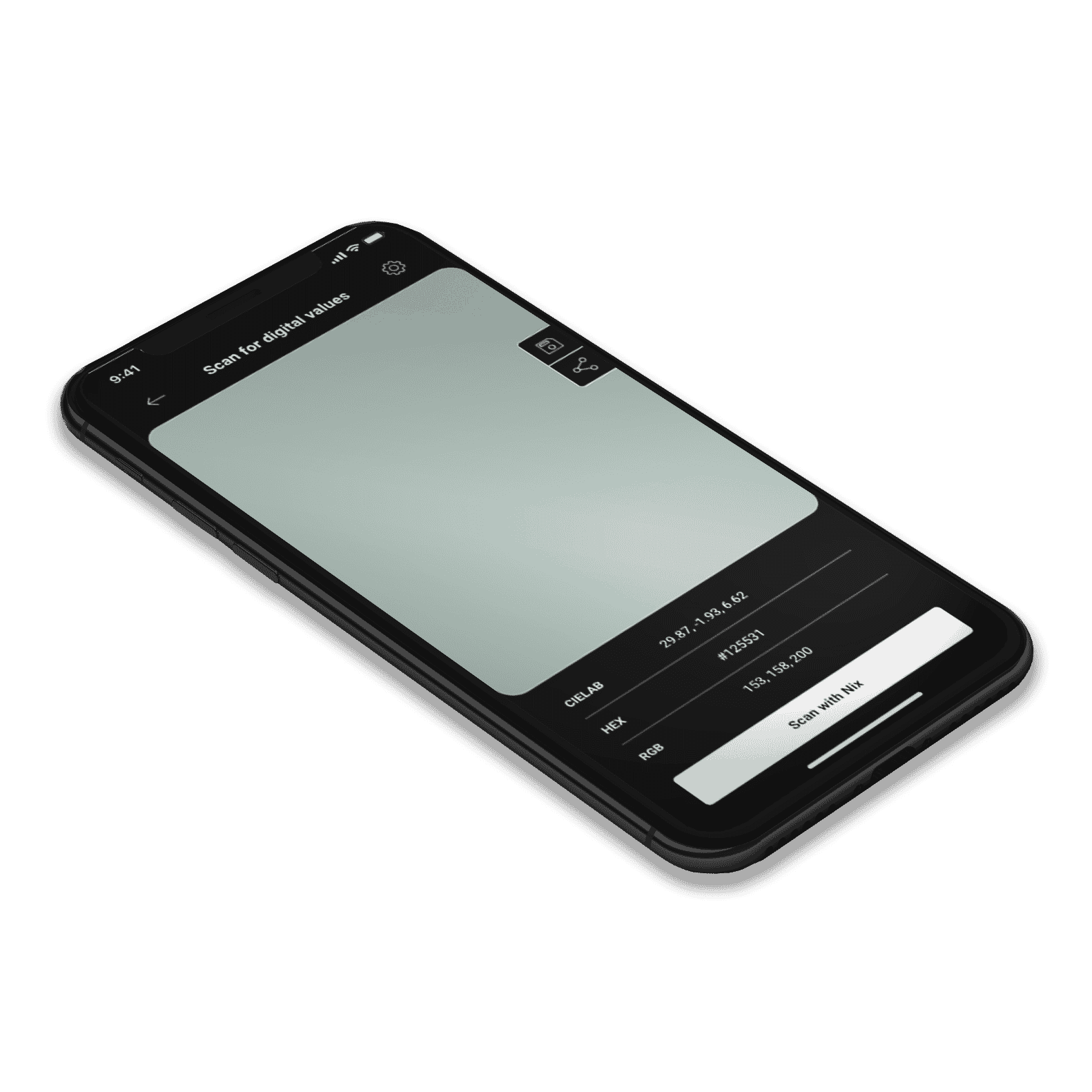 iphone with digital scan result from Nix toolkit app